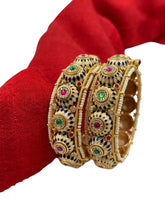 Anushka Beautiful Multi Color Gokhru Kada Bangles With Blue Meenakari